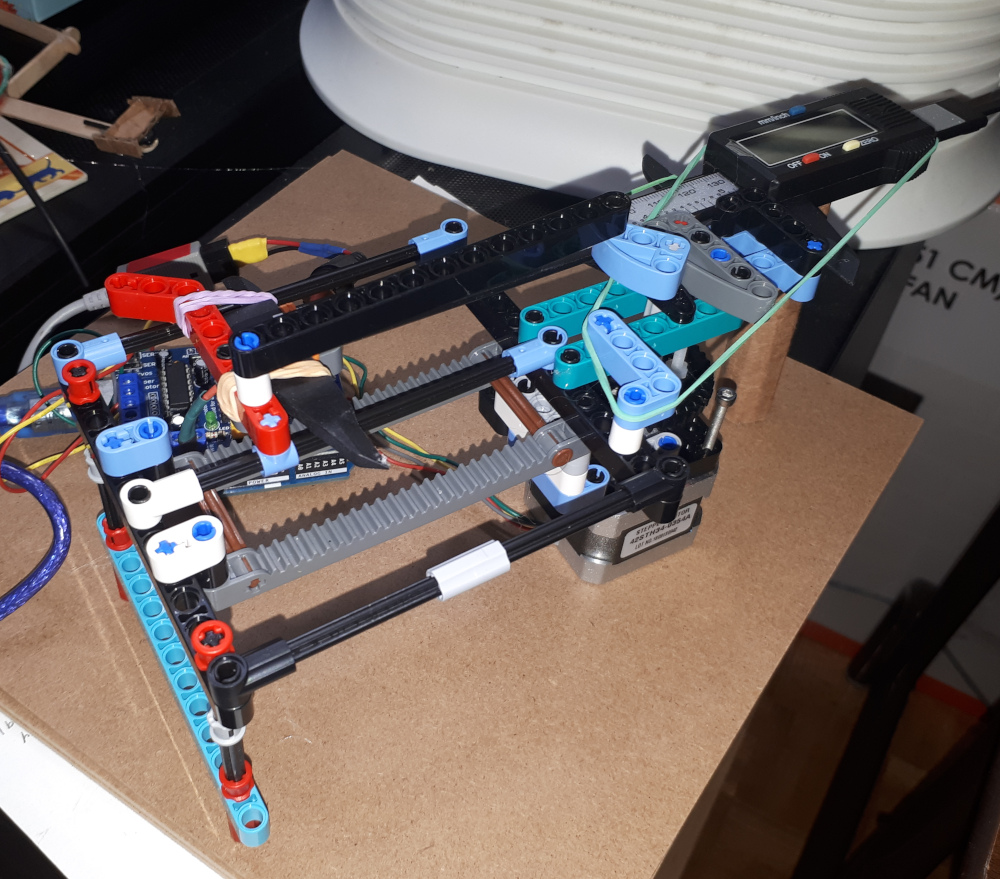 The pi robot: legos, a motor, a digital caliper