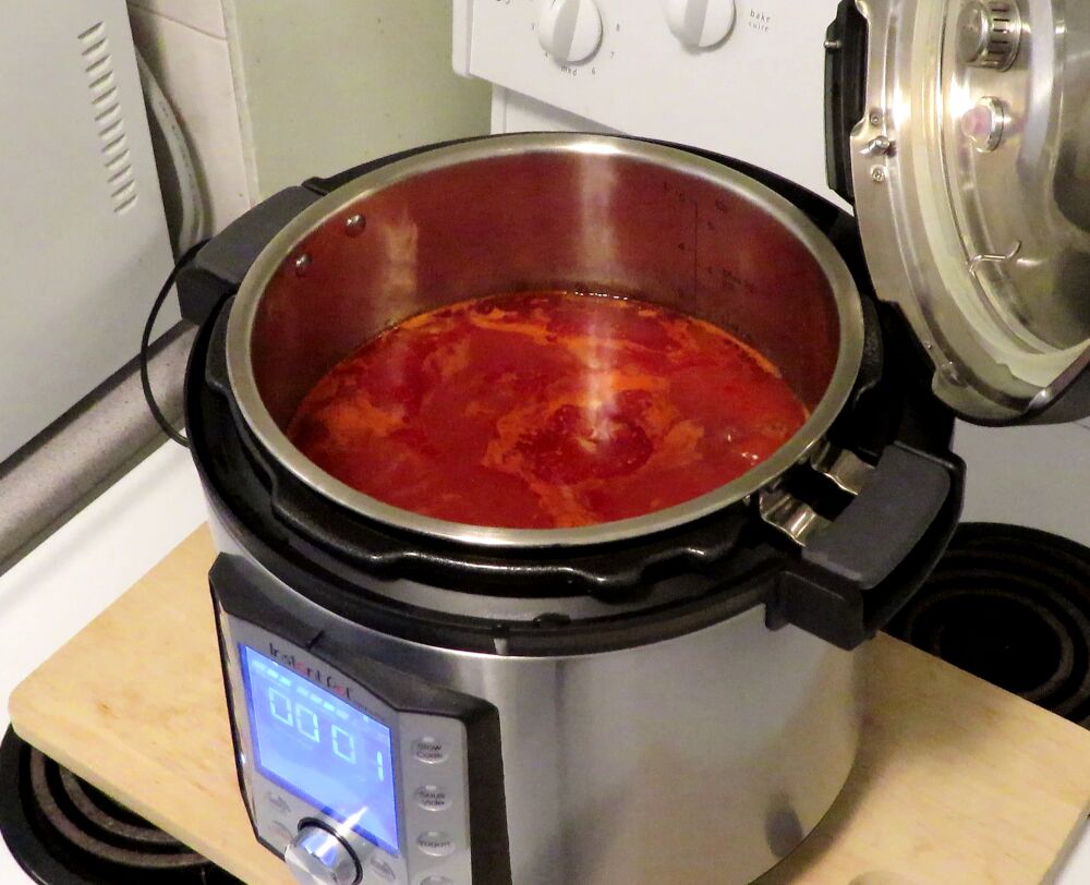 Soup with only tomato paste added
